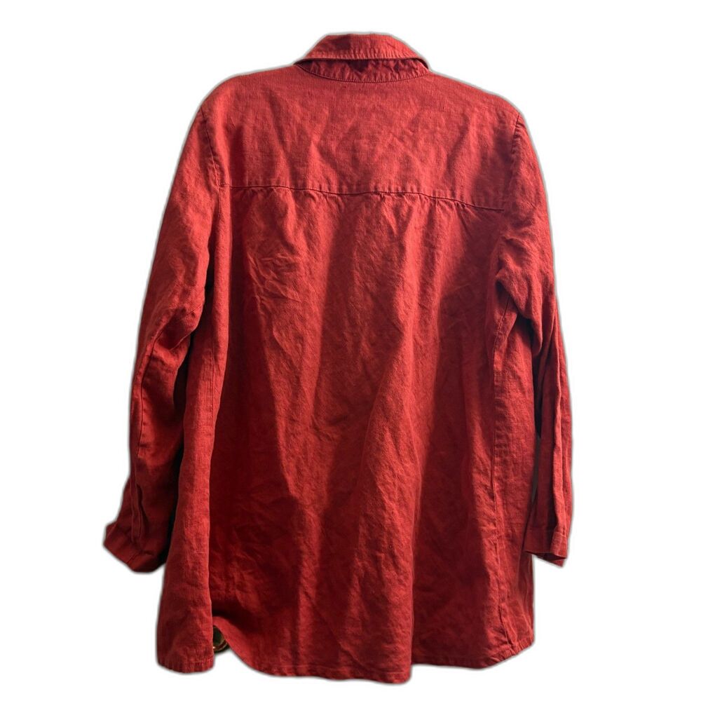 Women's Flax 100% Linen Long Sleeve Size M - Picture 2 of 4